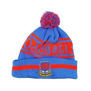 Oddballs Glais R.F.C. Blue Red Beanie Hat Stocking Cap Rugby Football Wales Pom